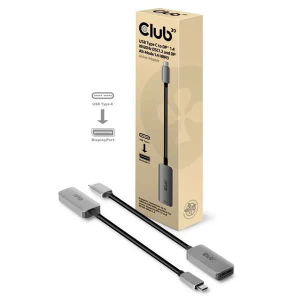 CLUB 3D USB-C –  DP 1.4 8K60Hz DSC1.2 HDR HBR3 Active-sovitin