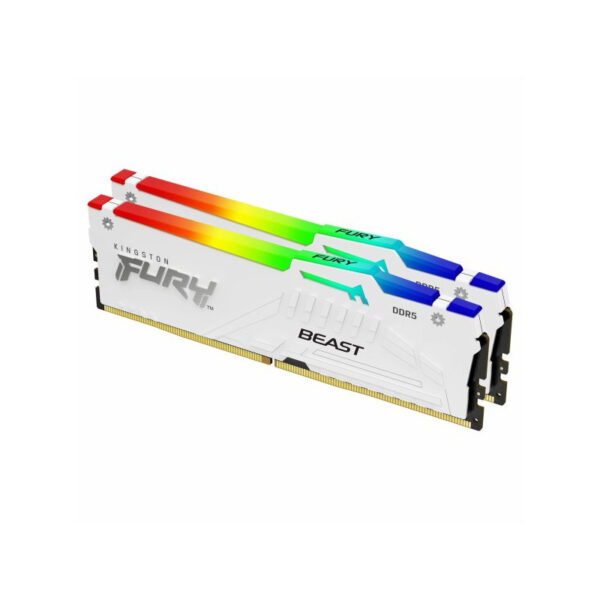KINGSTON FURY Beast 64GB DIMM 6000MHz DDR5 CL36 Kit of 2 White RGB EXPO-keskusmuisti