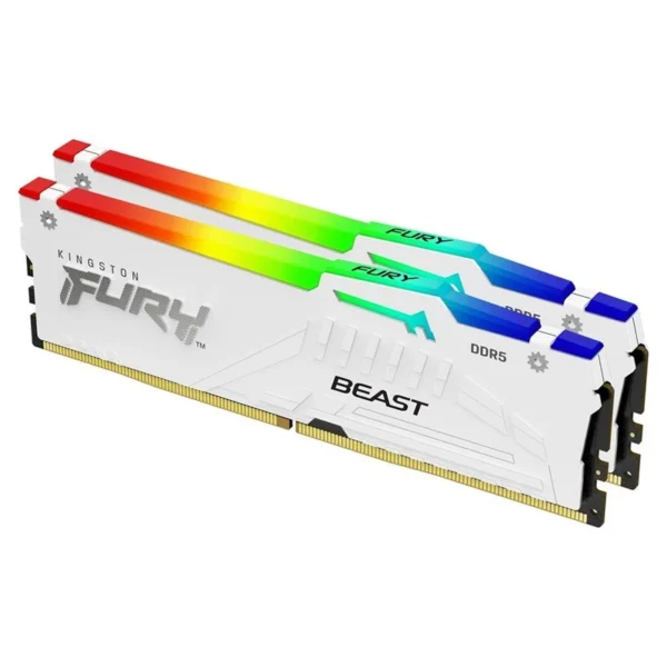 KINGSTON 6000MHz DDR5 CL30 DIMM Kit of 2 FURY Beast White RGB EXPO-keskusmuisti