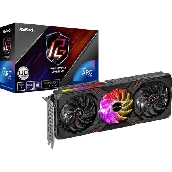 ASRock Intel Arc A770 Phantom Gaming OC 16GB GDDR6 – näytönohjain (GPU, 256-bit, HDMI 2.1, DP 2.0)
