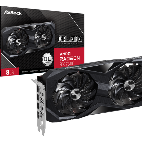 ASROCK AMD Radeon RX 7600 Challenger OC 8GB GDDR6-näytönohjain
