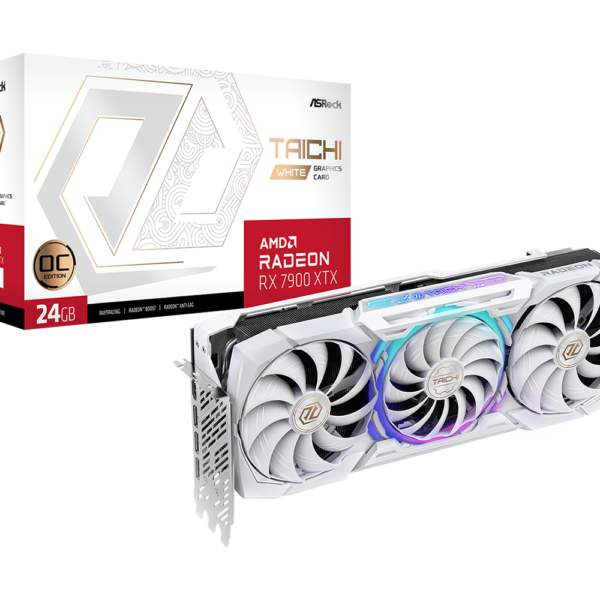 ASROCK AMD Radeon RX 7900 XTX Taichi White OC 24GB GDDR6-näytönohjain