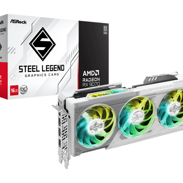 ASROCK AMD Radeon RX 9070 Steel Legend 16GB OC-näytönohjain