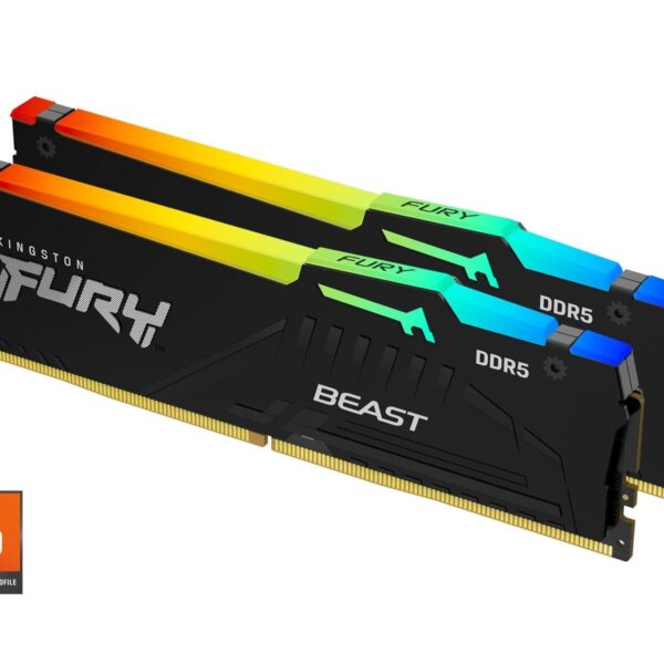 KINGSTON 5600MHz DDR5 CL36 DIMM Kit of 2 FURY Beast RGB-keskusmuisti
