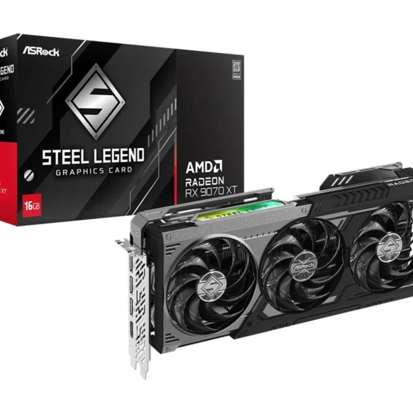 ASROCK Radeon RX 9070 XT Steel Legend Dark 16GB-näytönohjain