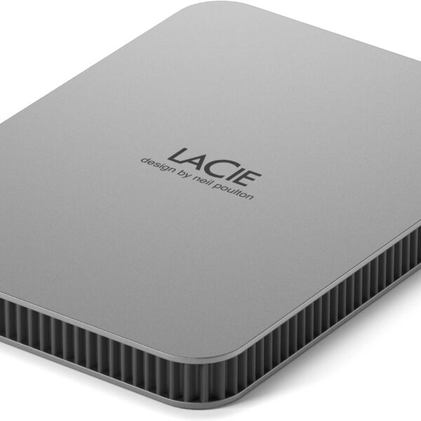 LACIE Mobile Drive HDD USB-C 2.5inch Moon Silver with USB-C cable-ulkoinen kovalevy