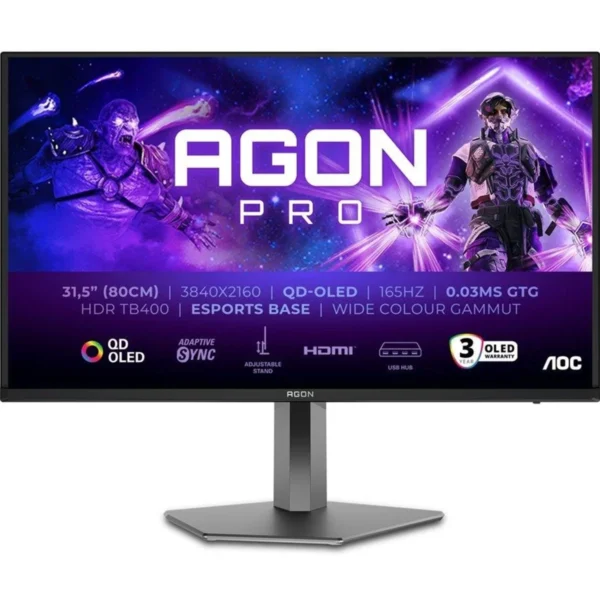AOC AG326UD AGON PRO QD-OLED UHD 4K 31.5" 165Hz-pelinäyttö