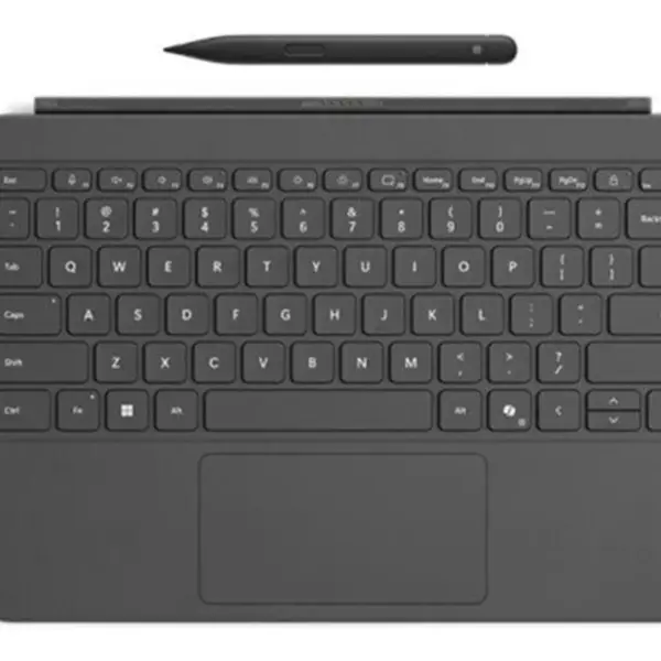Microsoft Surface Pro Type Cover Näppäimistö + Surface Pen - Taustavalaistu, Alcantara, Musta