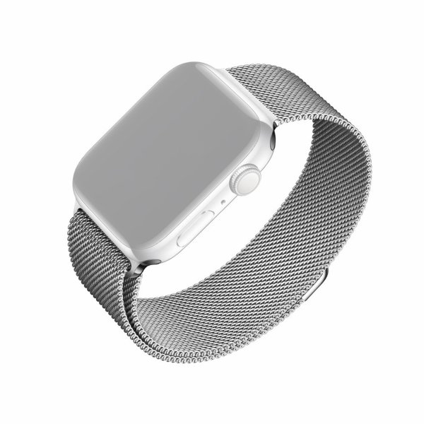 FIXED Mesh Strap Apple Watch 42/44/45/46/49mm Ranneke, Ruostumaton Teräs, Hopea