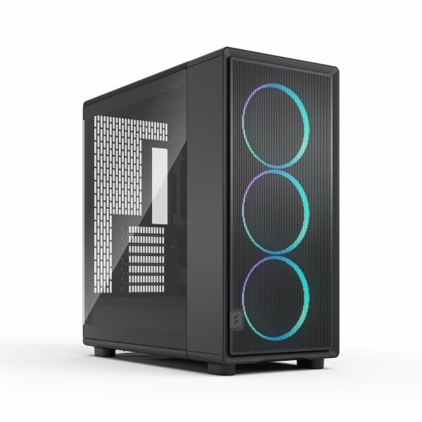 Fractal Design Epoch XL Black TG RGB Light Tint -kotelo – ATX/E-ATX, 3x Momentum 14 RGB, Tempered Glass, High Airflow