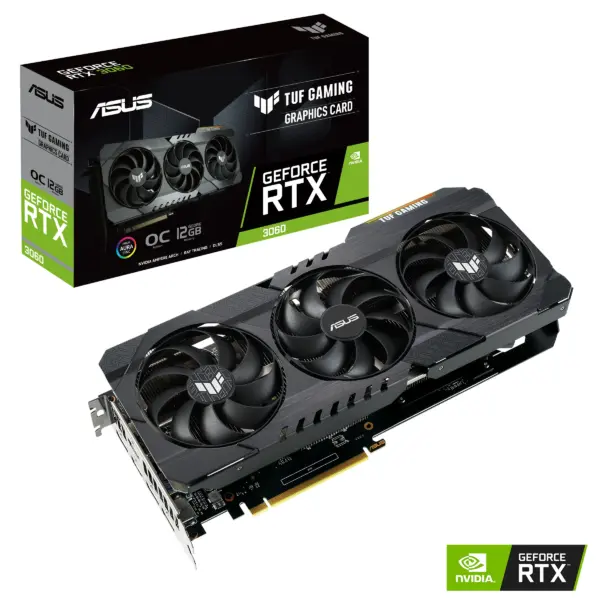 ASUS TUF RTX3060 OC 12GB GDDR6 PCIe 4.0 2xHDMI 2.1 3xDP 1.4a V2 GAMING