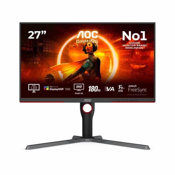 AOC Q27G3XMN/BK 27” QHD Mini-LED Pelinäyttö – 180Hz, DisplayHDR 1000, FreeSync Premium Pro
