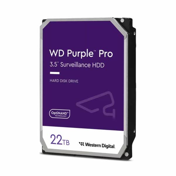 WD Purple Pro 22TB valvontakiintolevy – 3,5" SATA 6Gb/s, 7200 RPM, 512 Mt välimuisti, 24/7