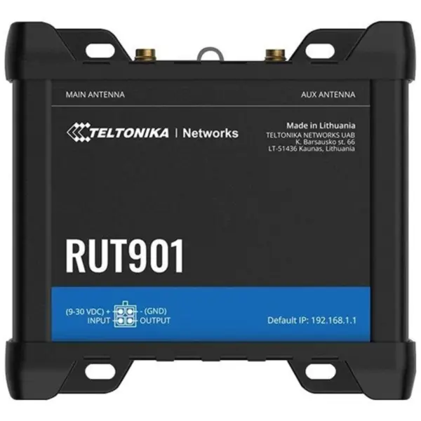 Teltonika RUT901 LTE Dual SIM IoT -reititin – 4G Cat 4, Wi-Fi 4, Dual SIM, 4x Fast Ethernet, RutOS